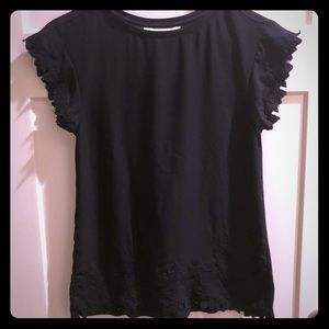 Loft short sleeve lace detail blouse